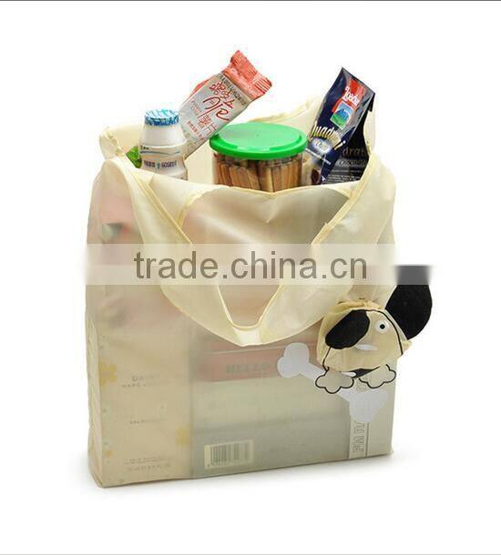 Custom promotional nylon polyester cute foldable shopping bag for advertising