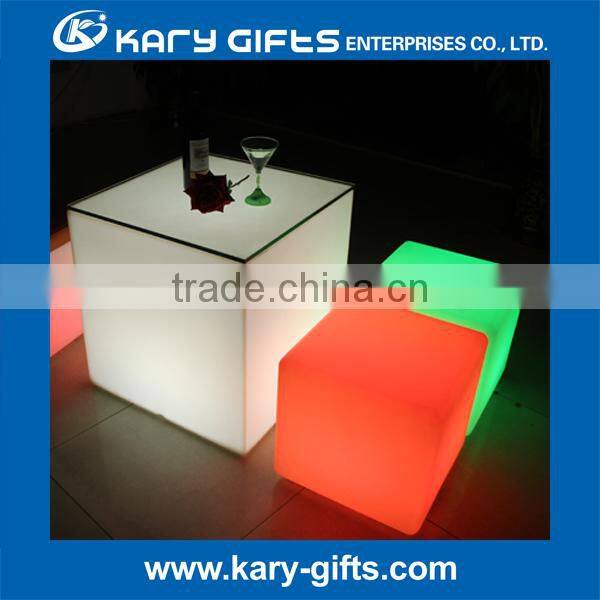 Plastic LED Light Cube Chairs Ottoman Furniture LED Cube Furniture