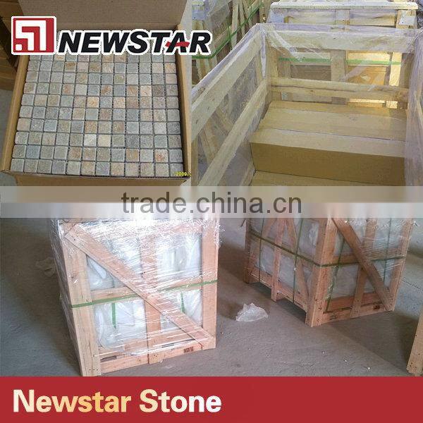 Italian Carrara white Marble 3D Cambered Mosaics Polished