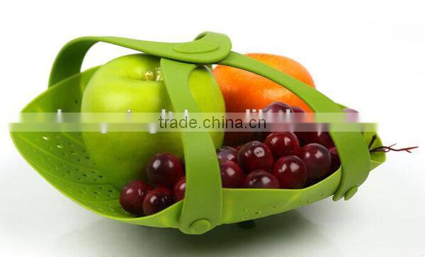 silicone vegetable fruit strainer colander basket mat bowl steamer
