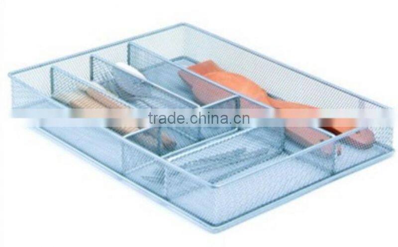 Store More Home Bases 6 Grid Metal Mesh Cutlery Tray For Kitchen