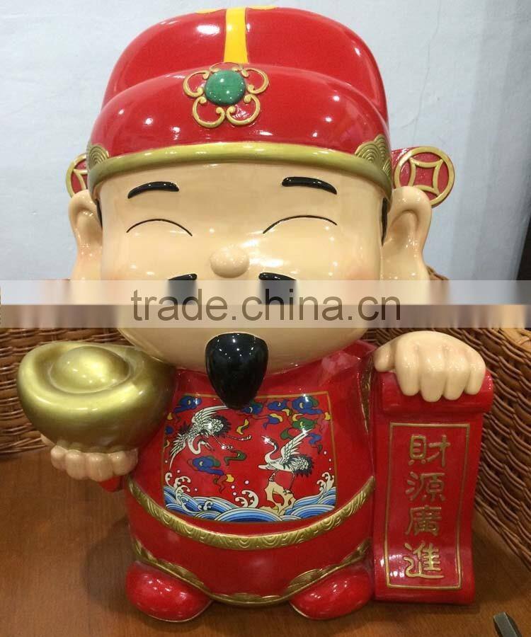 Hot Sale Chinese resin god of wealth figurine craft