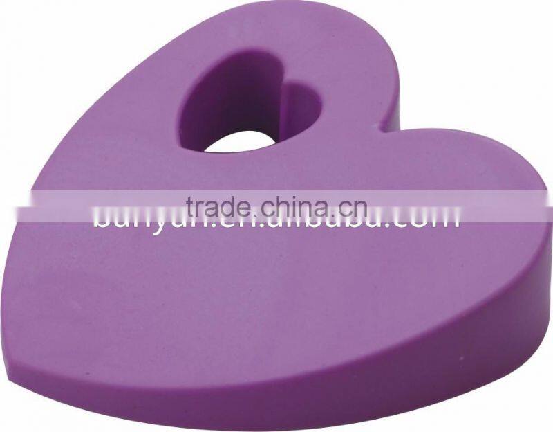 Rubber Door Stopper Door Wedge with Brushed Stainless Steel Handle