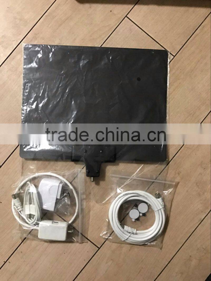 Latest Digital Indoor Tv Antenna Flat Digital HD TV Atenna UIitra-thin 50 Miles Range HD High Gain Flat Antenna Amplified