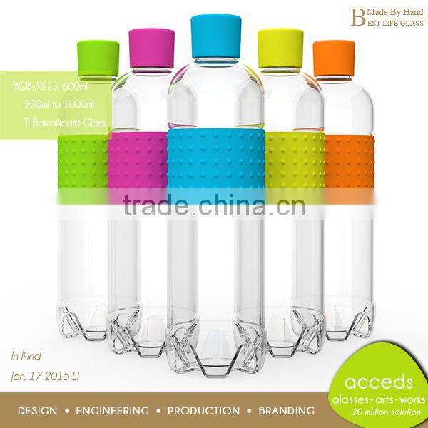 European Outdoor 480Ml Soda Water Glass Bottle with Strap