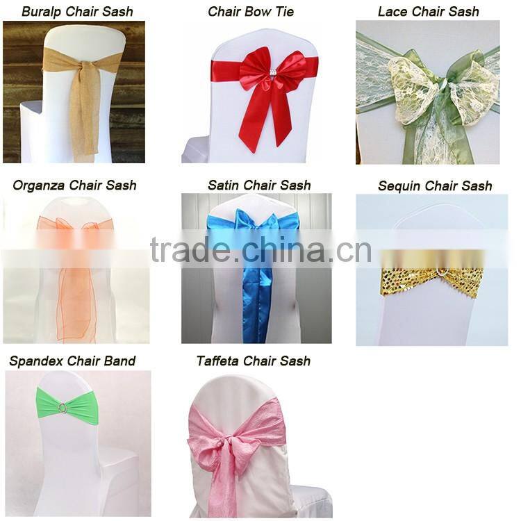 spandex satin flower chair sash
