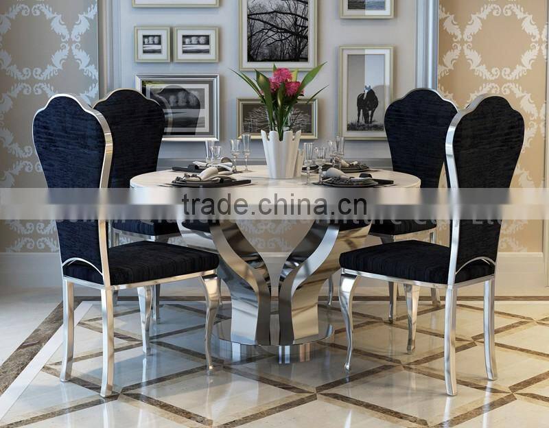 Modern 8 seater marble dining table black stone table