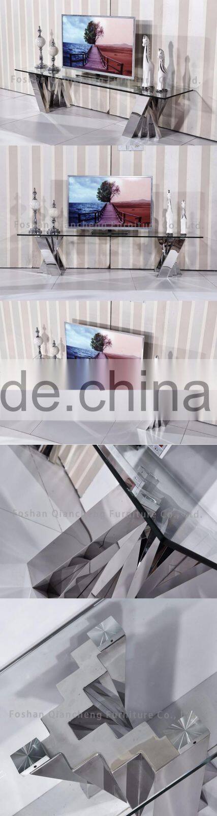 Modern glass top tv stand made in China