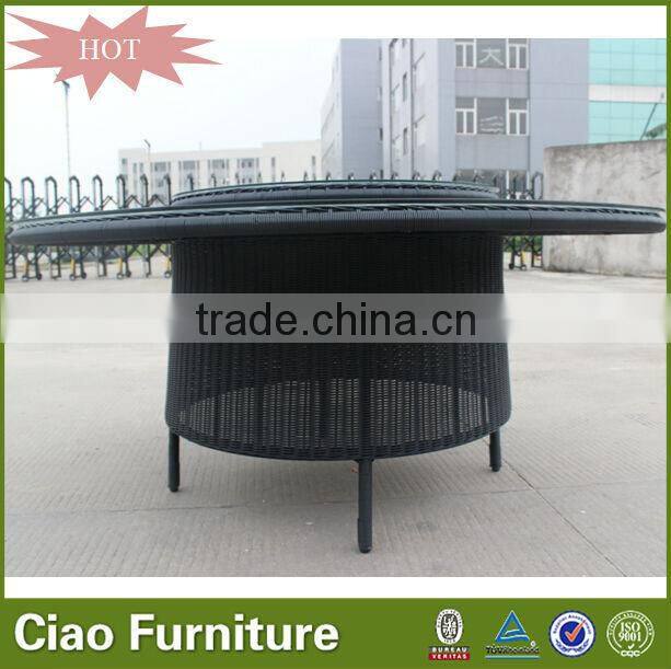 Rattan restaurant ding dong feng round rotating dining table