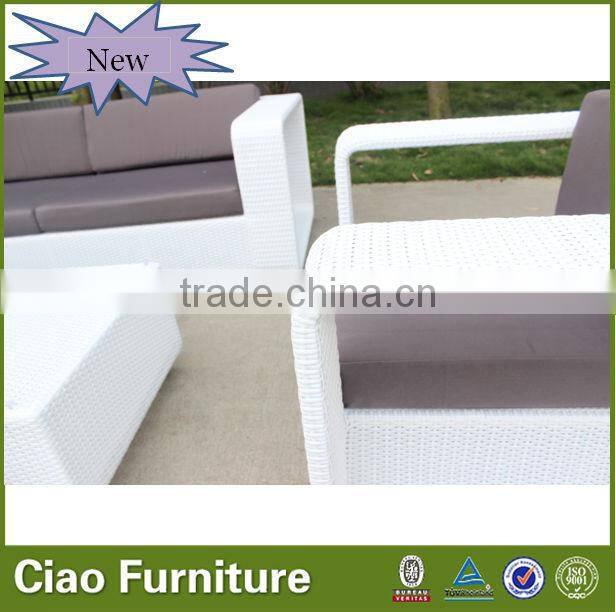 A- Rattan furniture patio white sofa set