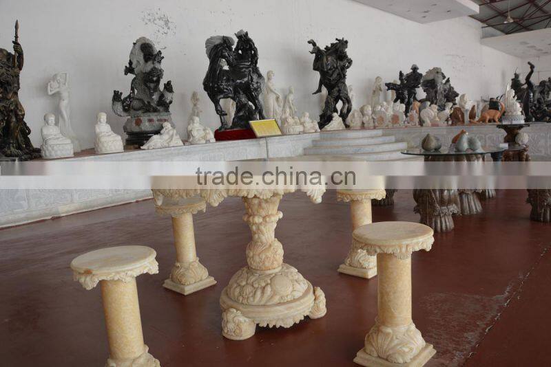 Outdoor granite stone tables and chairs