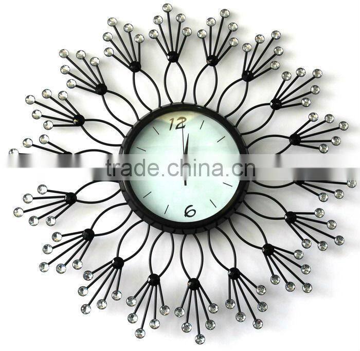 acrylic diamond metal wall clock