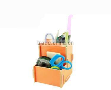 Multifunctional Wooden Home Office DIY Desk Desktop Storage Organizer Pen Container