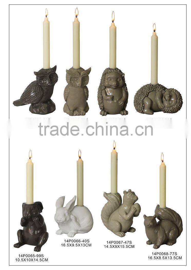 resin Owl candle holder