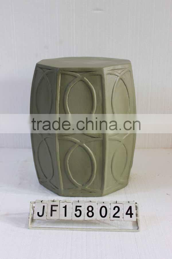 Garden fiberglass clay oval shaped stool chair
