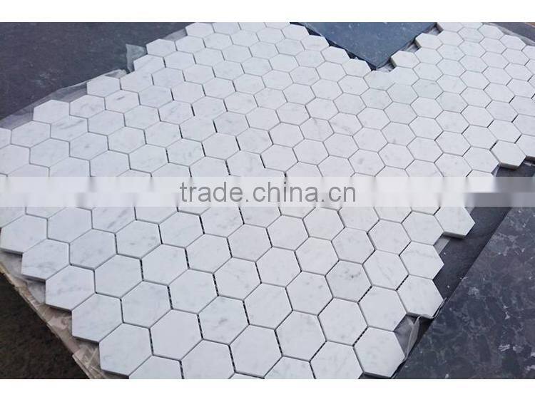 MM-CV243 Cheapest flooring designs natural stone marble hexagonal mosaics tiles
