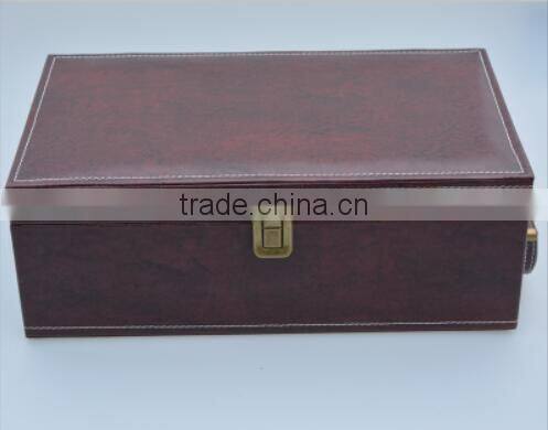 Hot sale bottle shape leather wholesale wine gift box