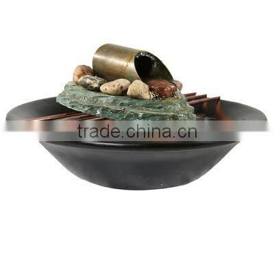 Soothing Balance Slate Tabletop Water Fountain with LED Light