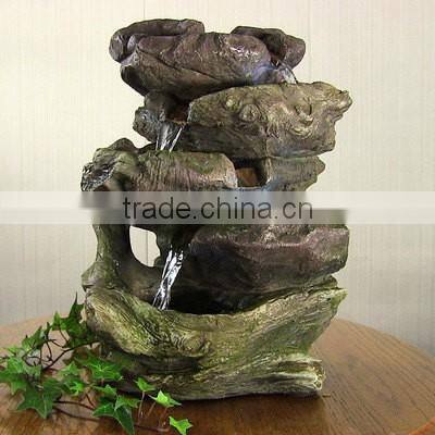 5-Step Rock Falls Tabletop Fountain with LED Lights