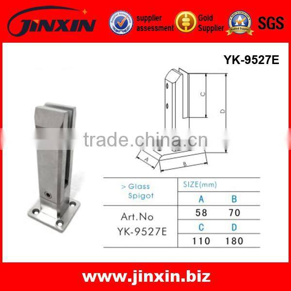 Jinxin AISI 316 Mirror finish glass railing parts glass spigots YK-9527A