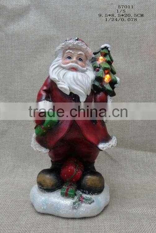 resin christmas santa clause figurine decoration