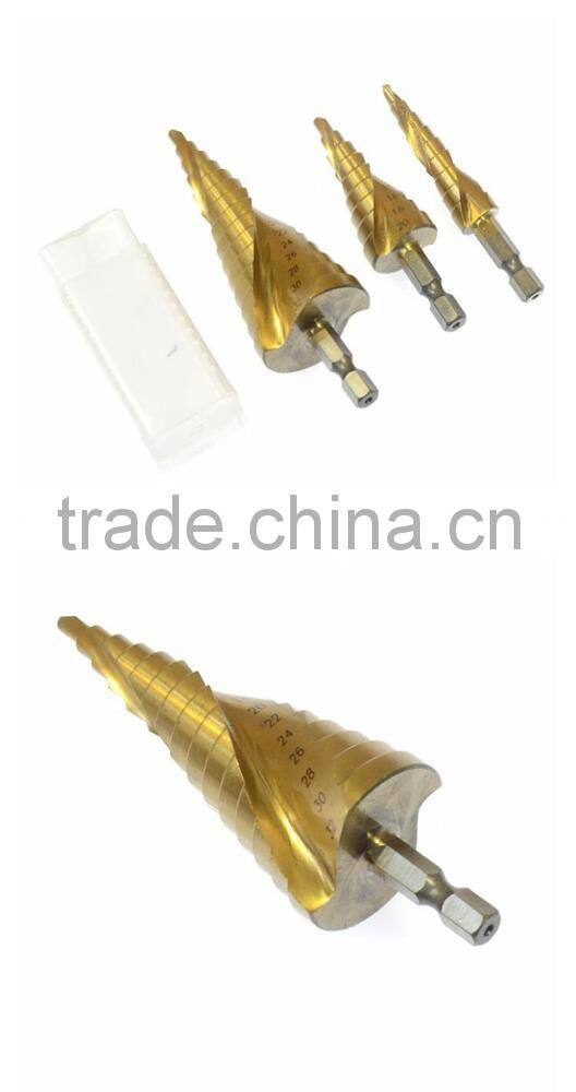 4-32mm Hex Shank TiN HSS Step Drill Bit