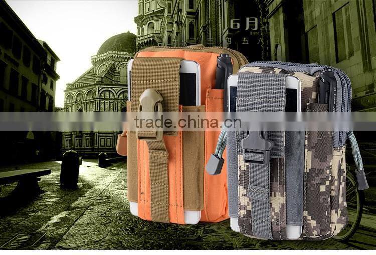 Outdoor sports the molle tactical pockets male 5.5/6 inch waterproof phone bag wear belt running hang bag