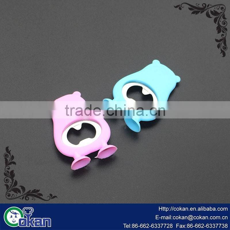 CK-SL690 Eco silicone can opener/Bear Shapejar opener,silicone wine /Stainless steel Bottle Opener and Beer Opener