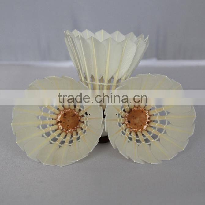 Super high quality Class A goose feather shuttlecock badminton for tournament