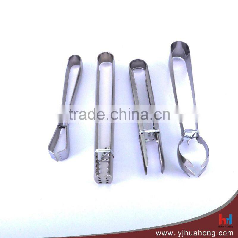 Mirror Full Stainless Steel BBQ Serving food Tongs (HFT-SS01E)