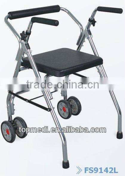 SILVERY FOLDABLE WALKING AIDS, ROLLATORS, WALKING CHAIRS