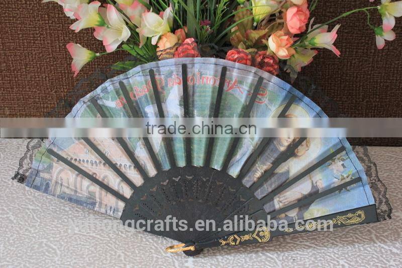 Church hand Spanish plastic fan