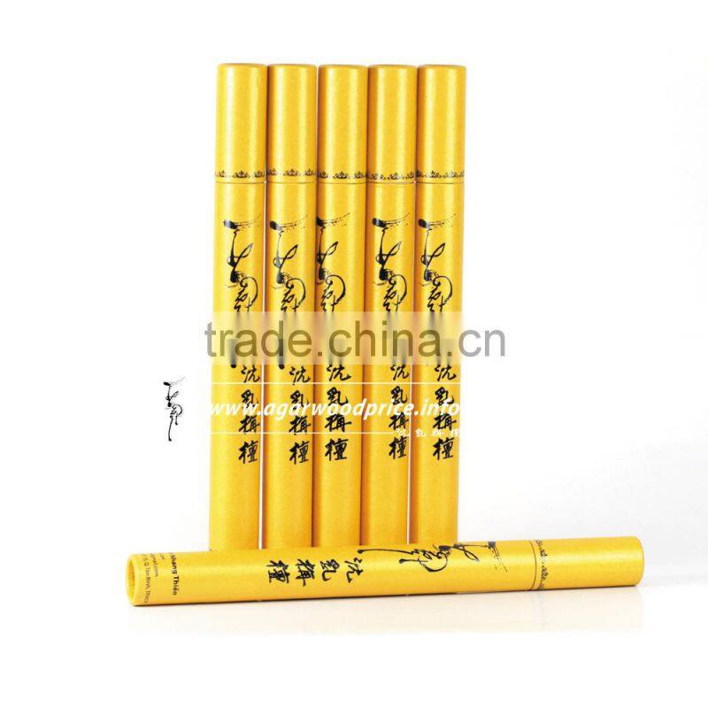 High quality Agarwood incense without sticks in yellow cylinders