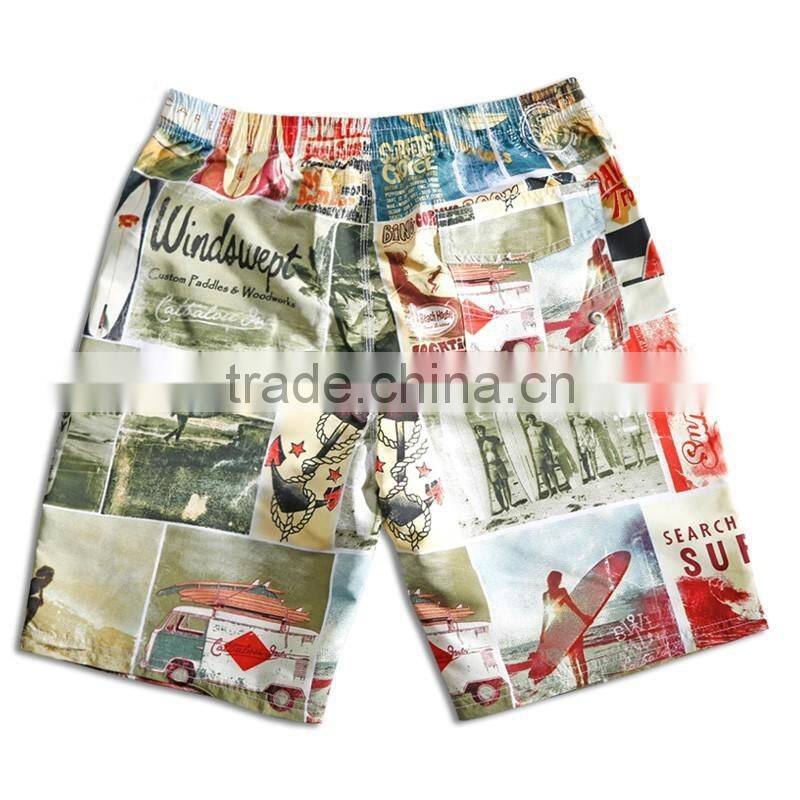 Printed vintage funny fabric beachwear swimwear for man