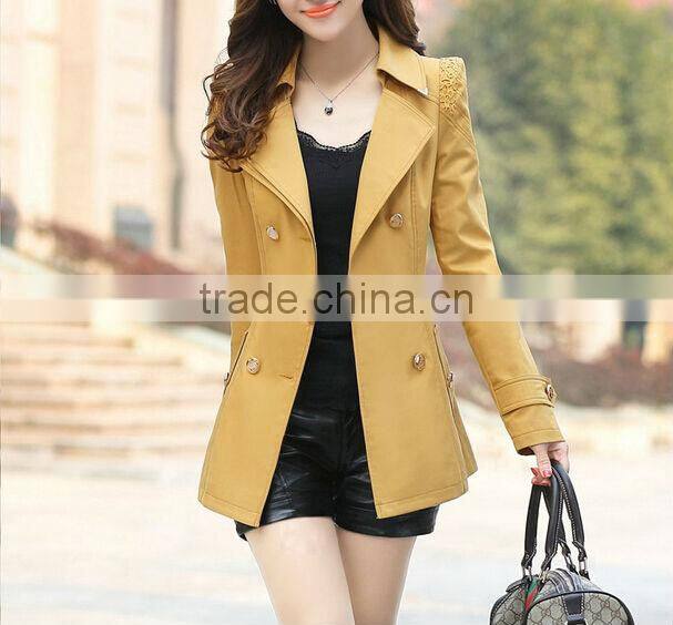 The fashion double-breasted women long coat