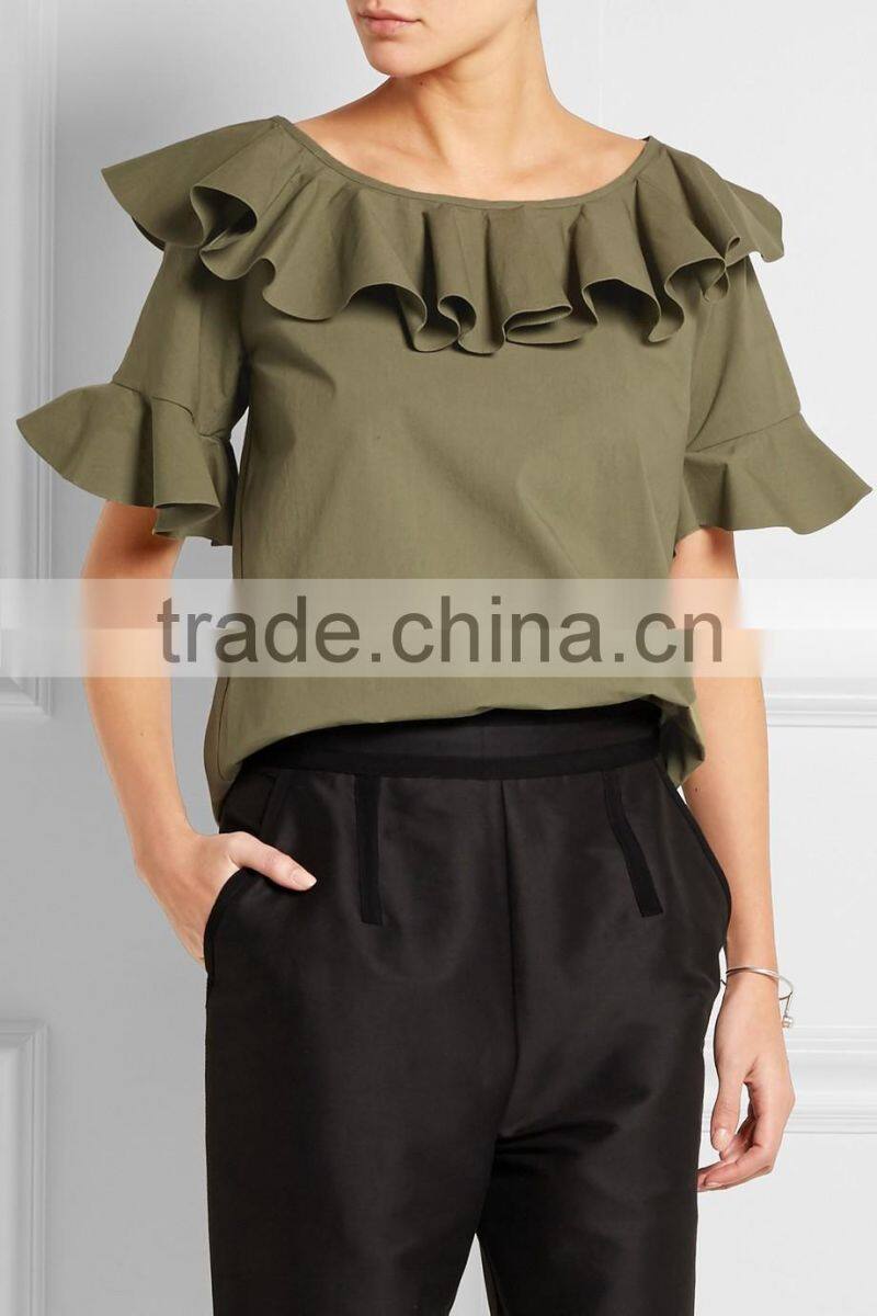 Pictures of girls cotton tops 2016 neck design fashion crop top HST3762