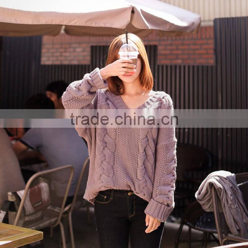 Plus size Women Sexy V-neck Knit Sweater Outerwear Pullover Tops Knitted Cashmere Sweater Women