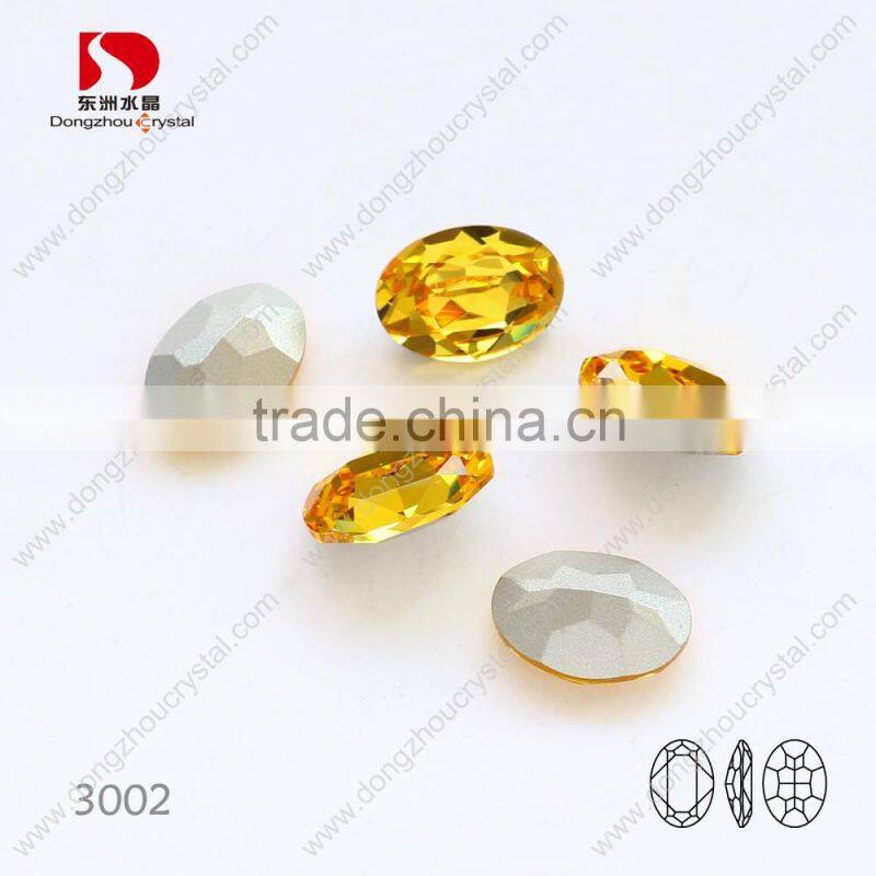 Colors oval loose sew on crystal fancy stone for jewelry making