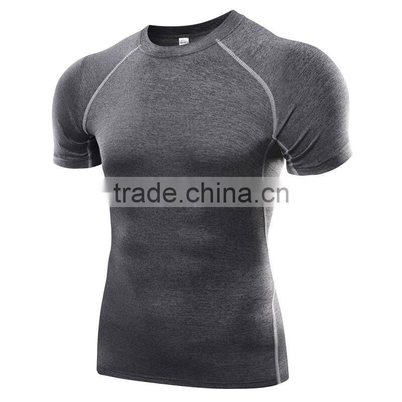 Latest new pattern short sleeve mens fitness gym sport t shirt