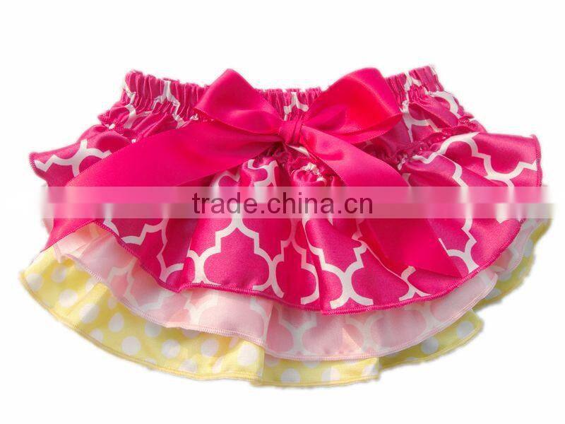 Fancy ruffle Newborn baby girls satin panties ruffles bloomers