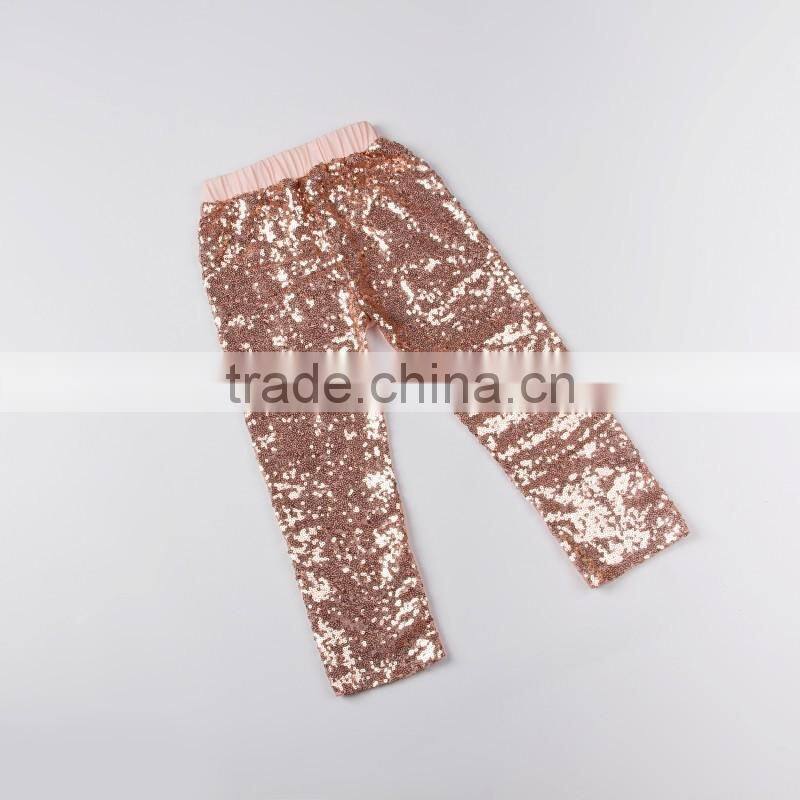 Hot Sale Baby Girls Long Pants Newest Silver Sequins Kids Pants
