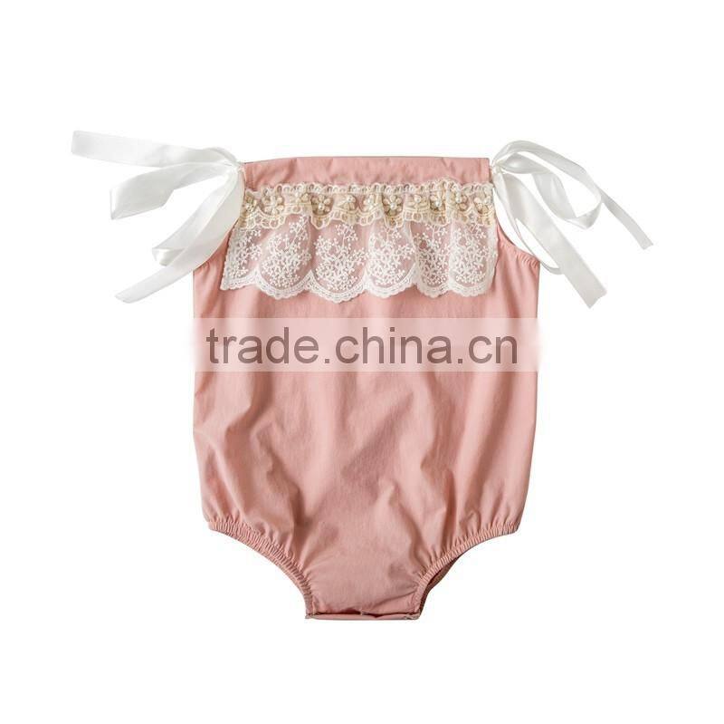 Comfortable baby romper summer new design baby girl boutique lace romper cute infant and toddler clothing