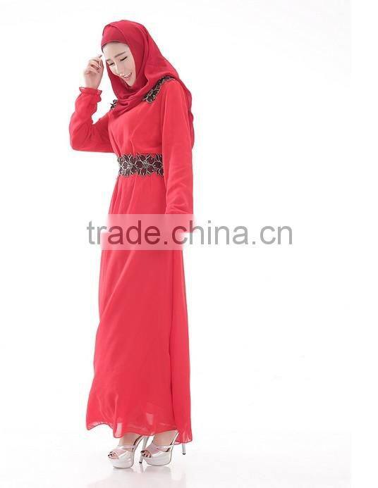 Ourself factory wholesale latest design long sleeve muslim evening dress