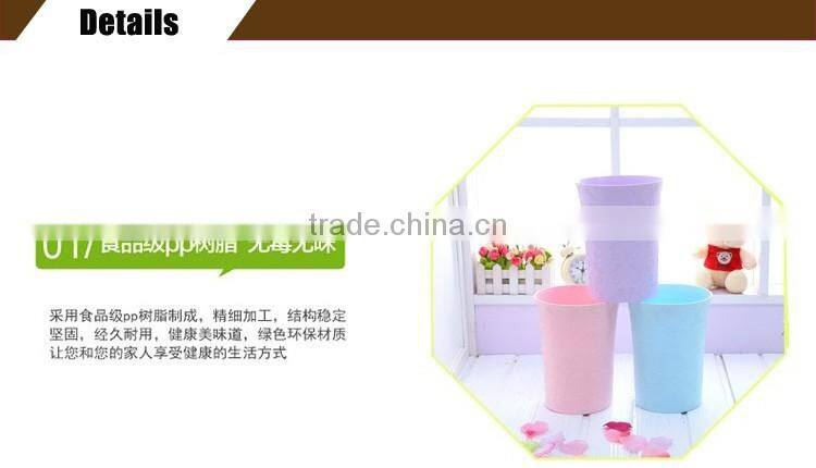 Plastic kichen waste bin office round blue and pink paper trash can