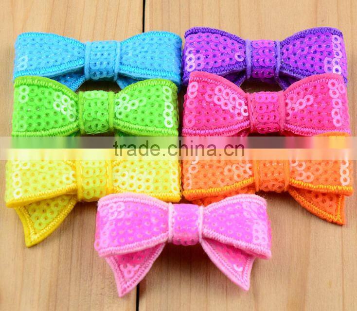 DIY fabric bow with crystals elegant flower fabric bow knot decrations wholesale fashion bow jewelry accessories