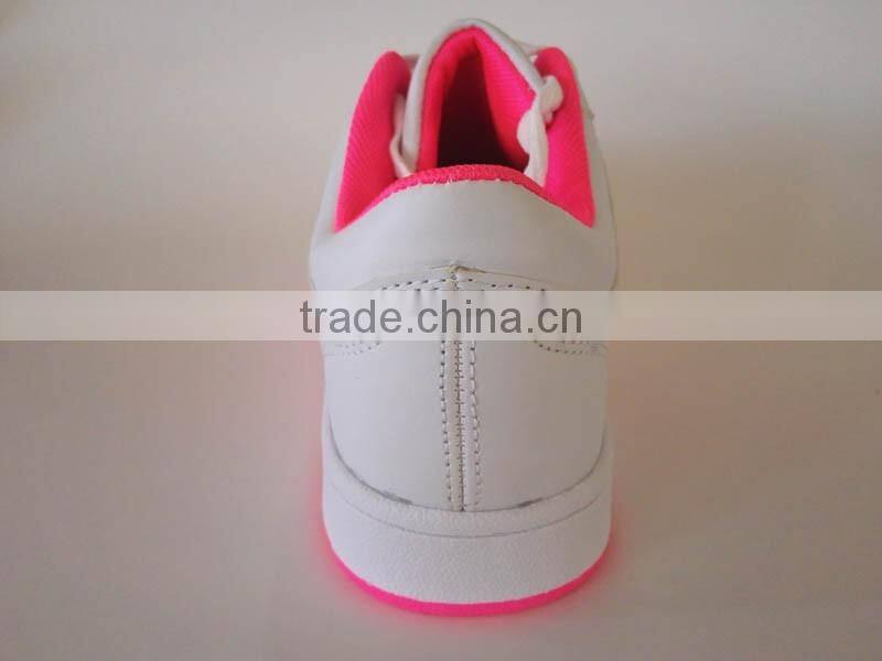 Cheaper PU leather casual shoes women walking sport shoes from china shoe factory