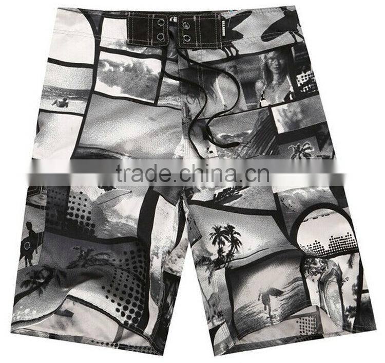 Woven fabric 100%polyester basic beach shorts swimwear beachwear
