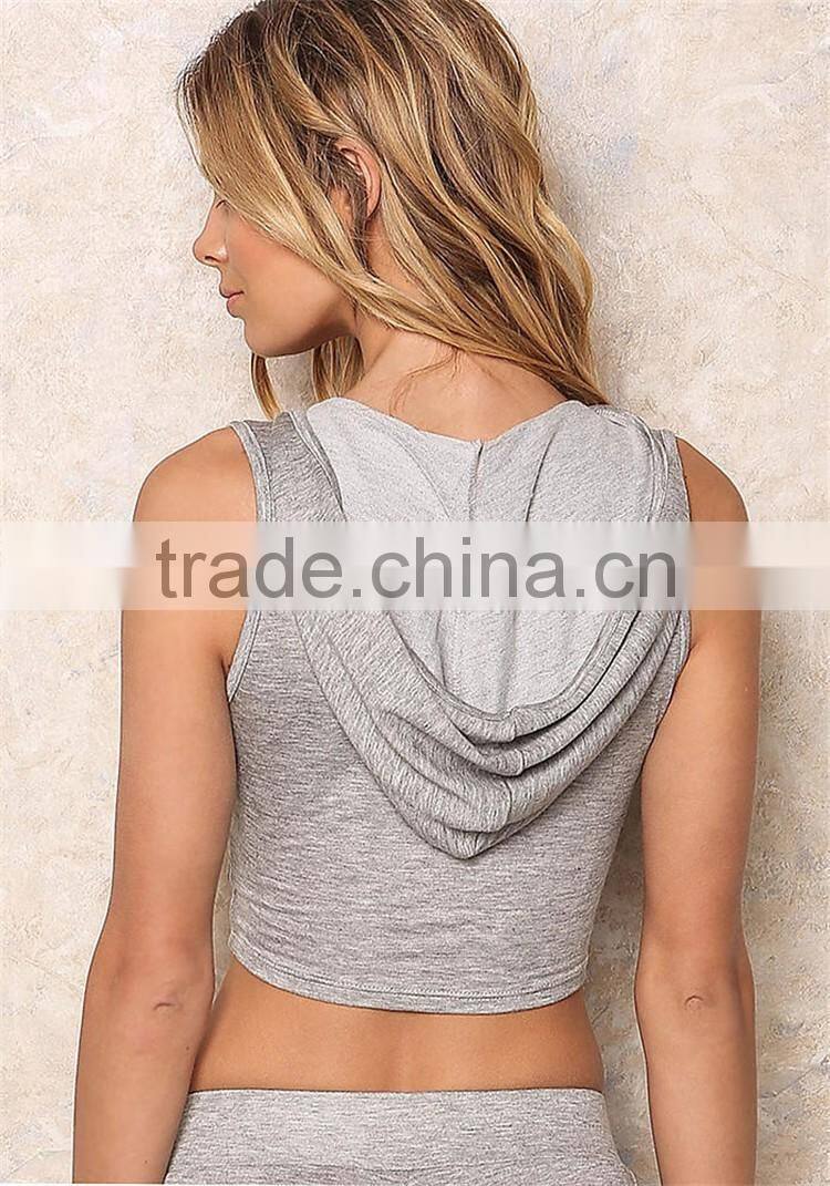 MGOO 2017 Custom Designs Grey Jersey Sport Sets Crop Hoodies Top And Shorts 100% Cotton Lounge Basic