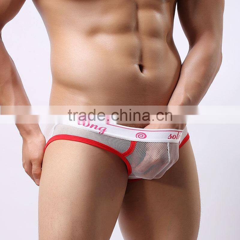 MGOO High Quality Underwear Kickers Mens Sexy Mesh Brief Stock Cheap Price Boxer Undwear For Man MB031