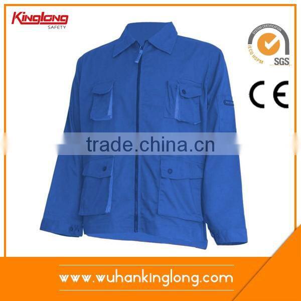 Protective workwear repairmens blue jacket for safety